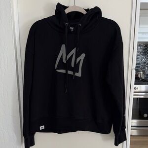 Mammoth Black Pullover Cropped Hoodie with Logo | L